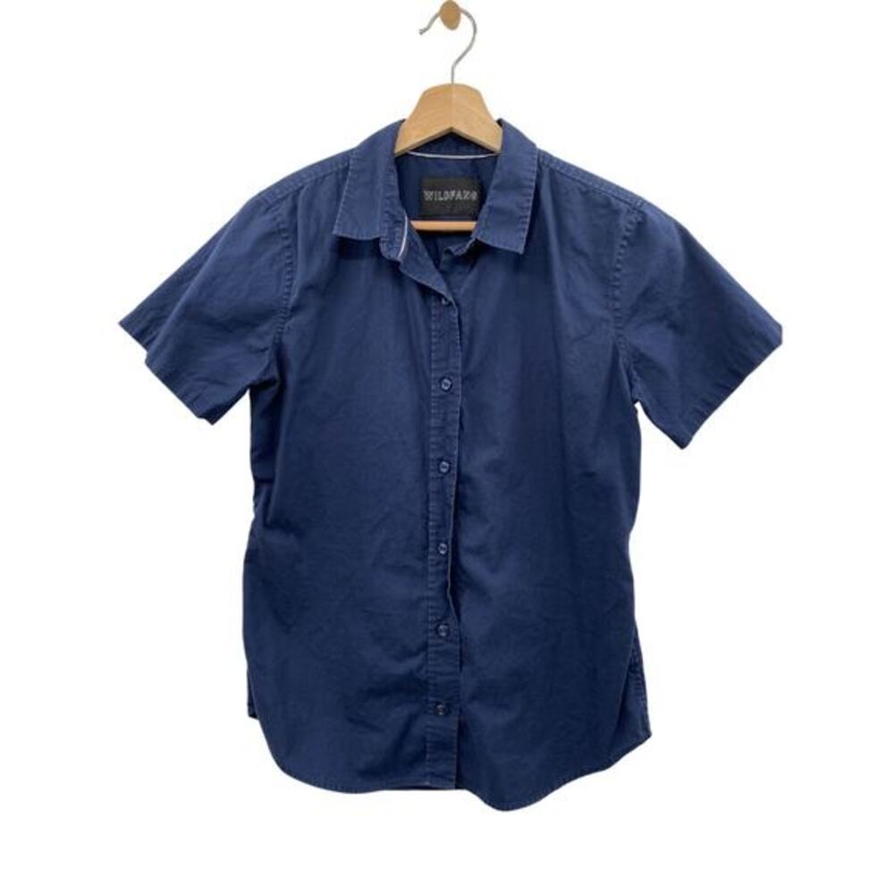 Wildfang navy blue short sleeve button down